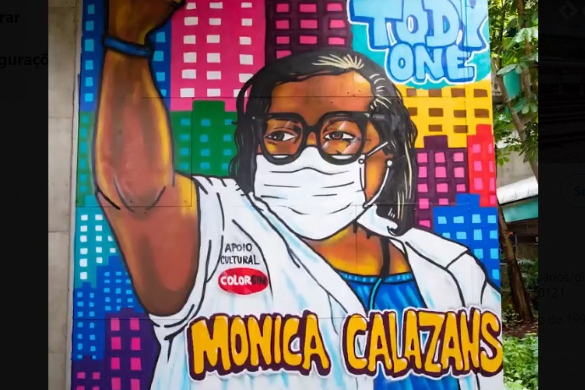 Covid-19: primeira vacinada no Brasil, Mônica Calazans recebe homenagem em mural