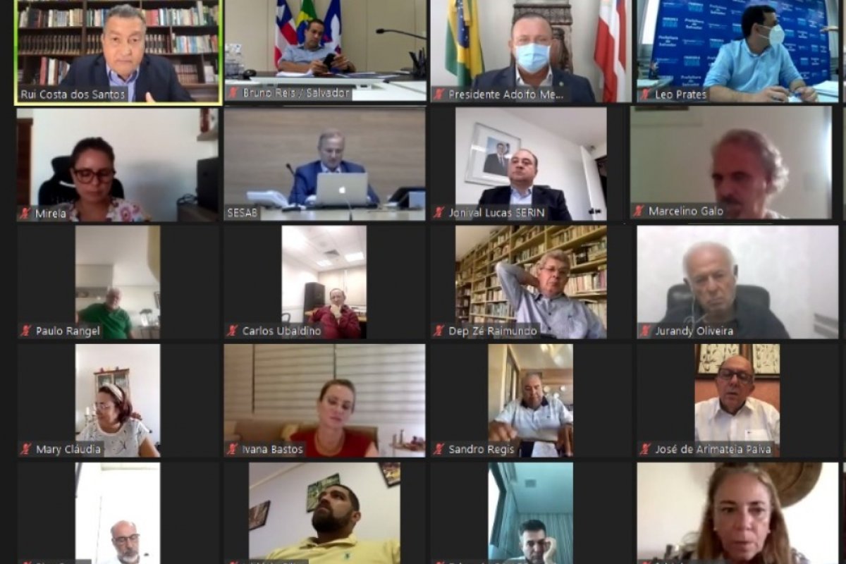 Rui Costa se reúne com deputados estaduais para debater medidas de enfrentamento à Covid-19