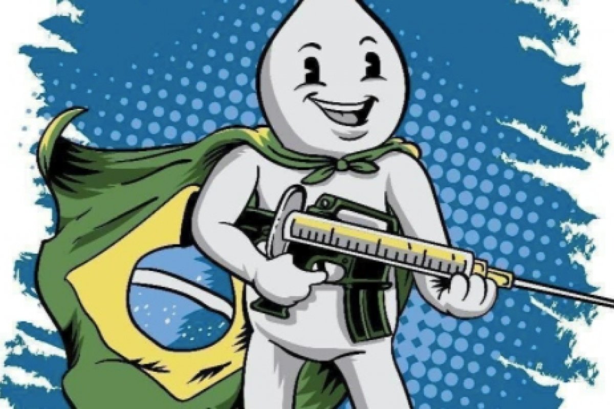 "Nossa arma é a vacina", diz Eduardo Bolsonaro ao postar Zé Gotinha com fuzil de seringa