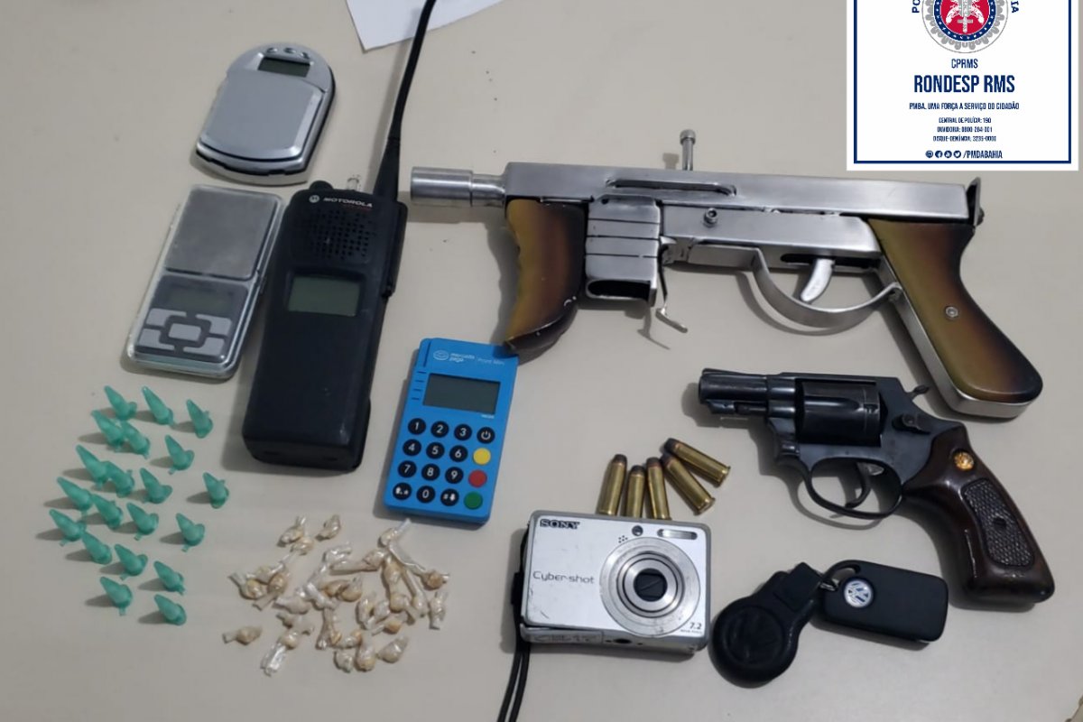 Polícia prende criminoso com submetralhadora na estrada do Cia/Aeroporto