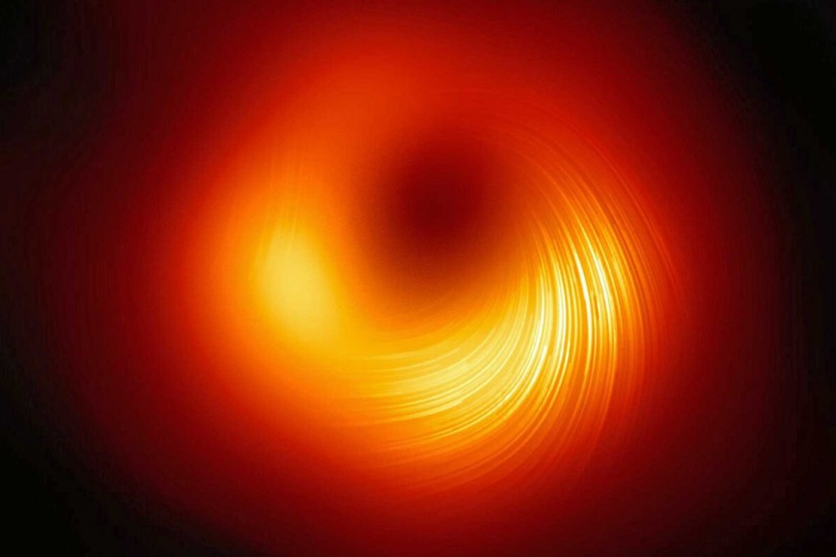 Astrônomos registram primeira imagem nítida de um campo magnético em buraco negro