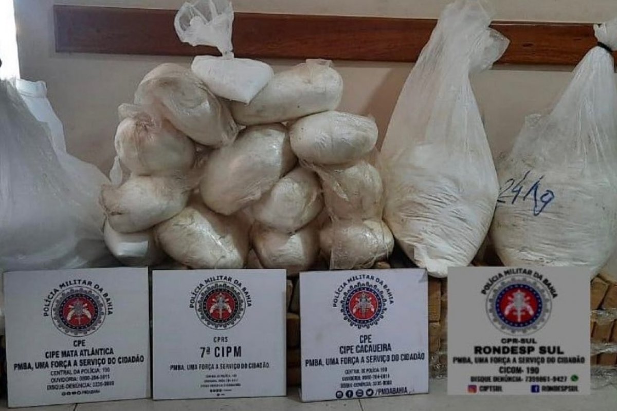 Operação policial encontra 180 quilos de drogas enterrados em barris no sul da Bahia