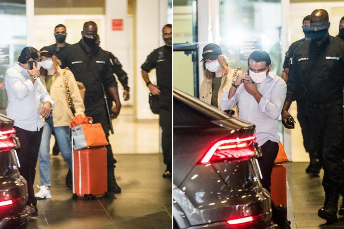 Poderosa! Cercada por seguranças, Marina Ruy Barbosa desembarca em aeroporto de SP após suposta lua de mel com Deputado