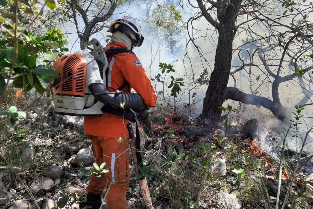 Bombeiros monitoram incêndios na Chapada e sul da Bahia