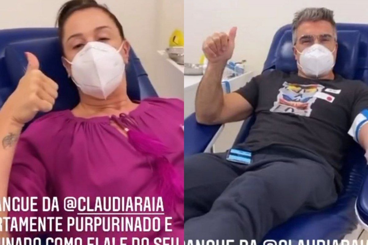 Corrente do bem: Claudia Raia e Jarbas Homem de Mello doam sangue para Paulo Gustavo