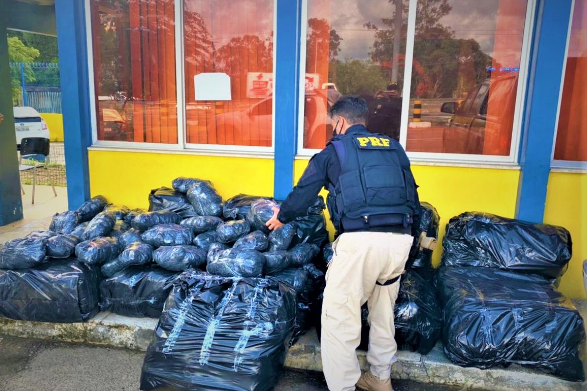 Após fuga, PRF-BA apreende quase 300 quilos de maconha na Estrada do Coco