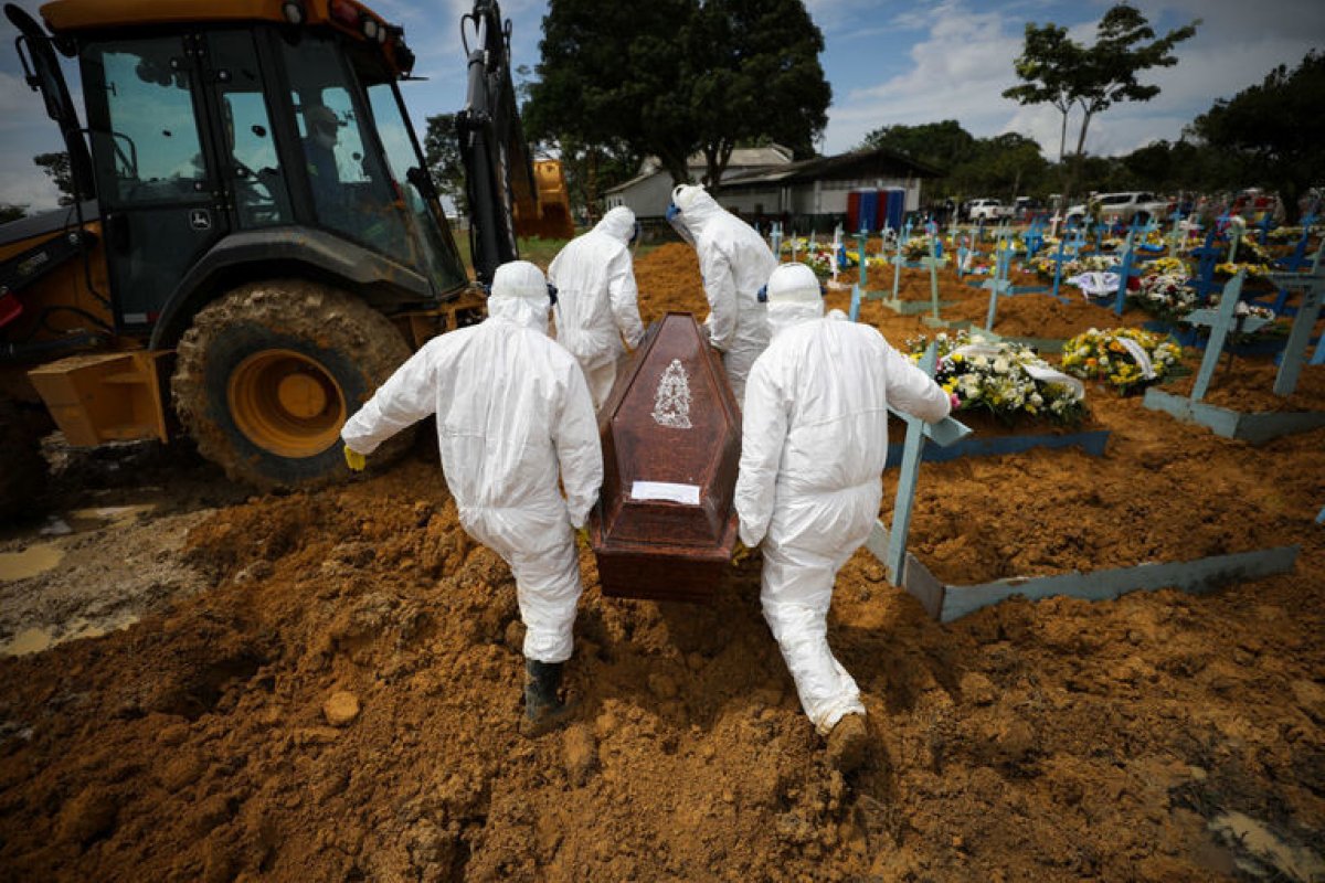 Covid-19 é  responsável por 34% de todas as mortes registradas no Brasil em 2021