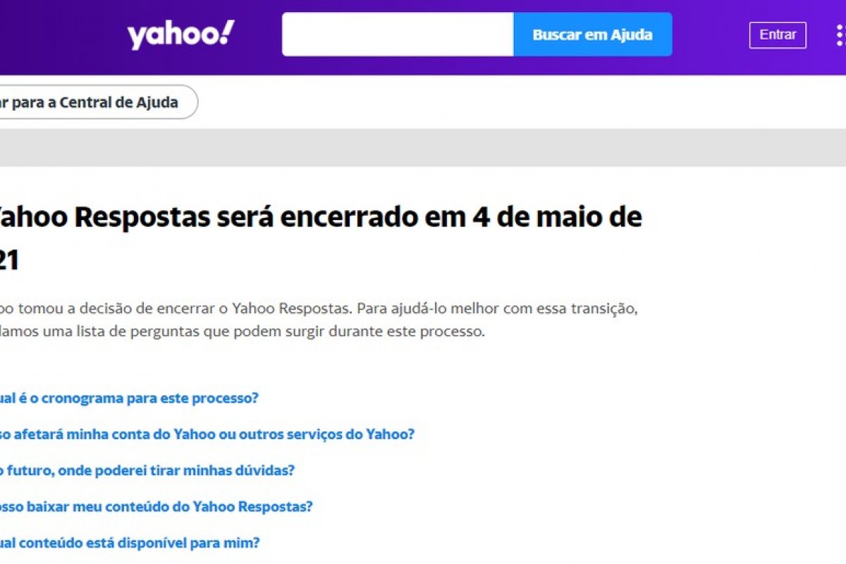 Yahoo Respostas é desativado nesta terça-feira
