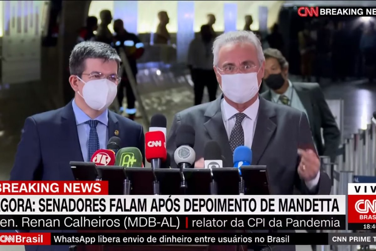 Calheiros e Randolfe elogiam depoimento de Mandetta: 'Além das expectativas'