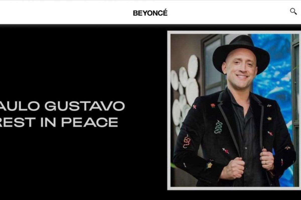Beyoncé presta homenagem a Paulo Gustavo em site oficial