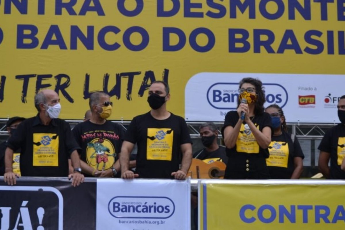 Bancários fazem protesto em Salvador nesta quinta-feira (6)