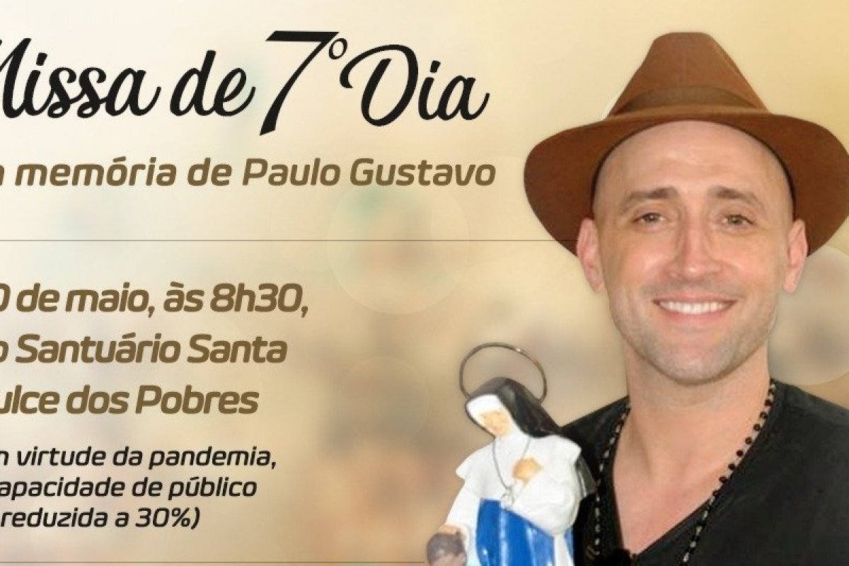 Santuário Santa Dulce dos Pobres realiza missa de sétimo dia em memória de Paulo Gustavo