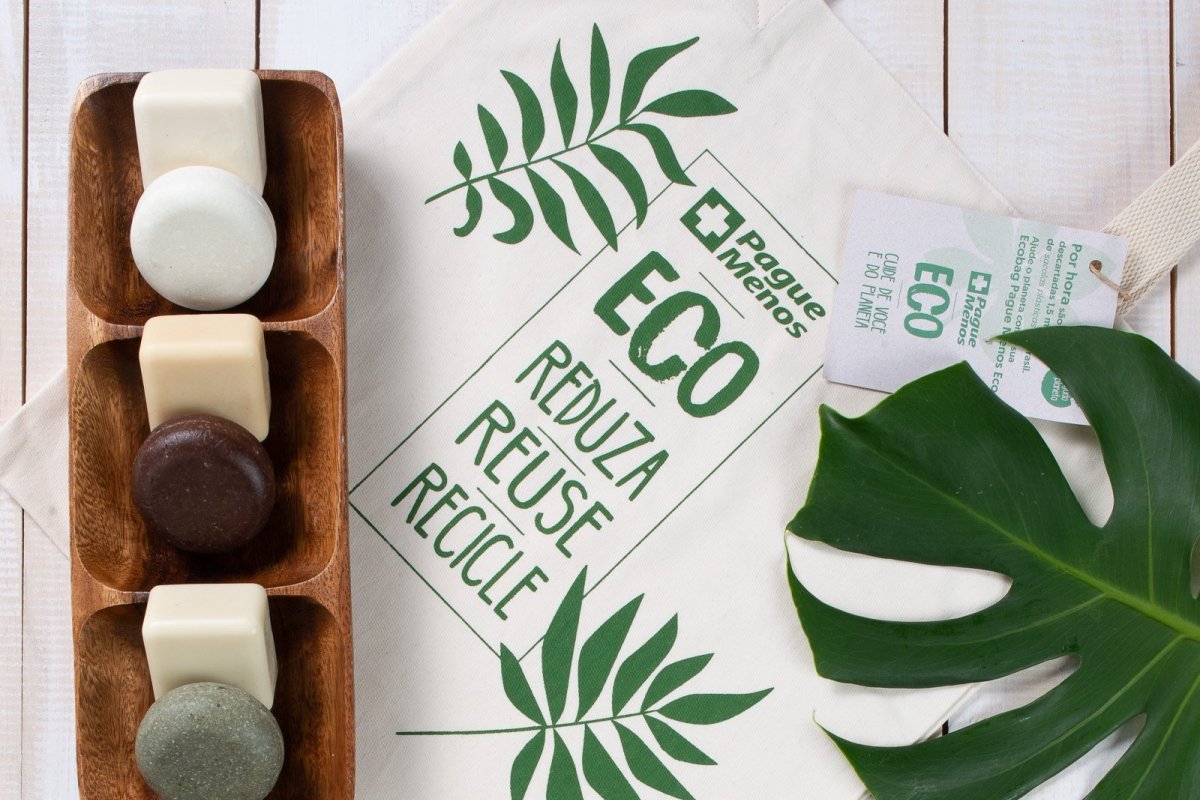 Marcas Próprias da Pague Menos lança linha de shampoos e condicionadores sólidos ECO