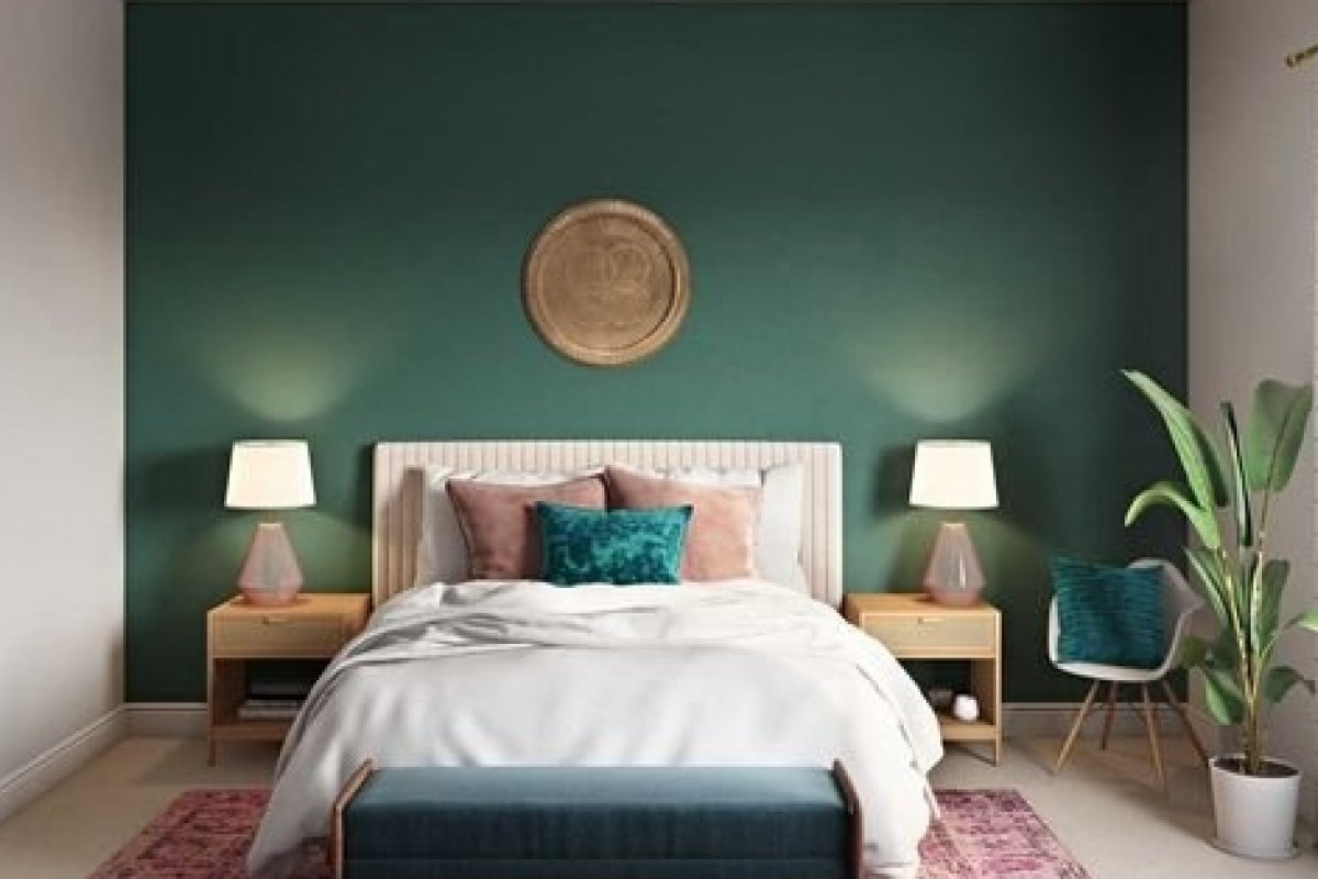 Parede verde traz aconchego ao ambiente