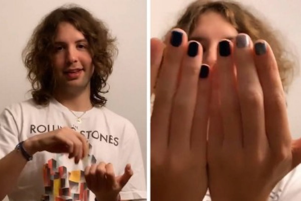 Filho de Luciana Gimenez e Mick Jagger revela paixão por esmaltes