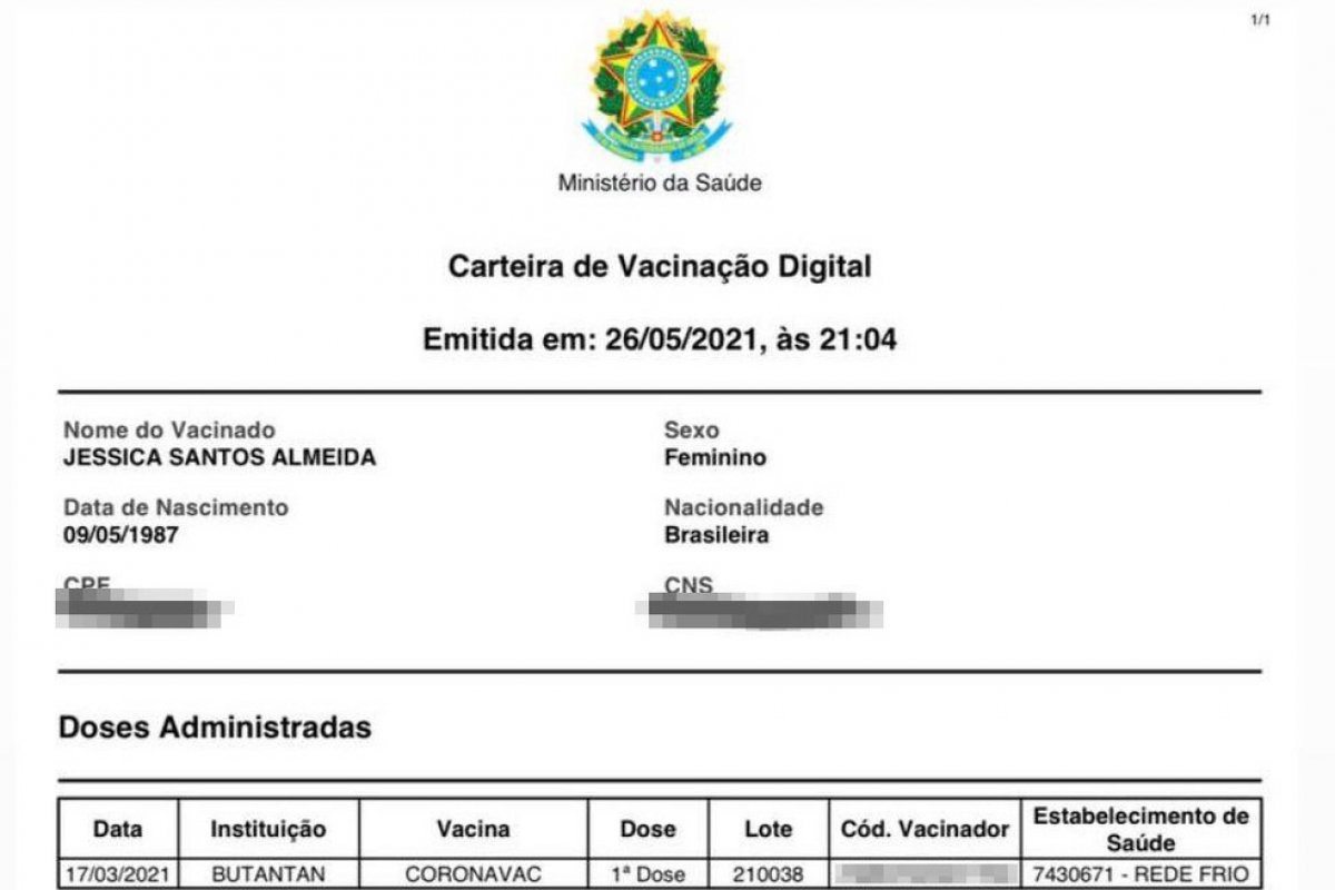 Mulher relata que, não tomou vacina contra Covid mas nome consta como imunizada em sistema