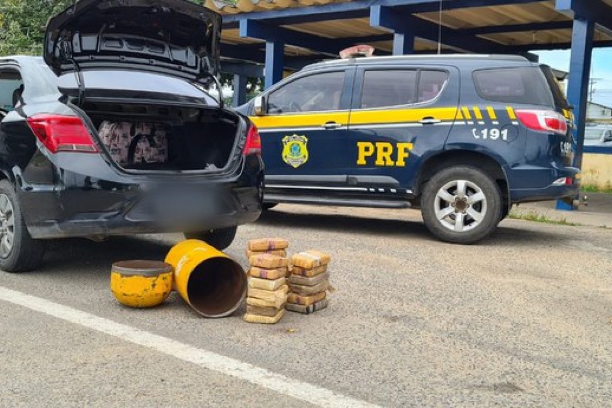 Homem é preso com mais de 20 quilos de maconha escondidos em cilindro de gás