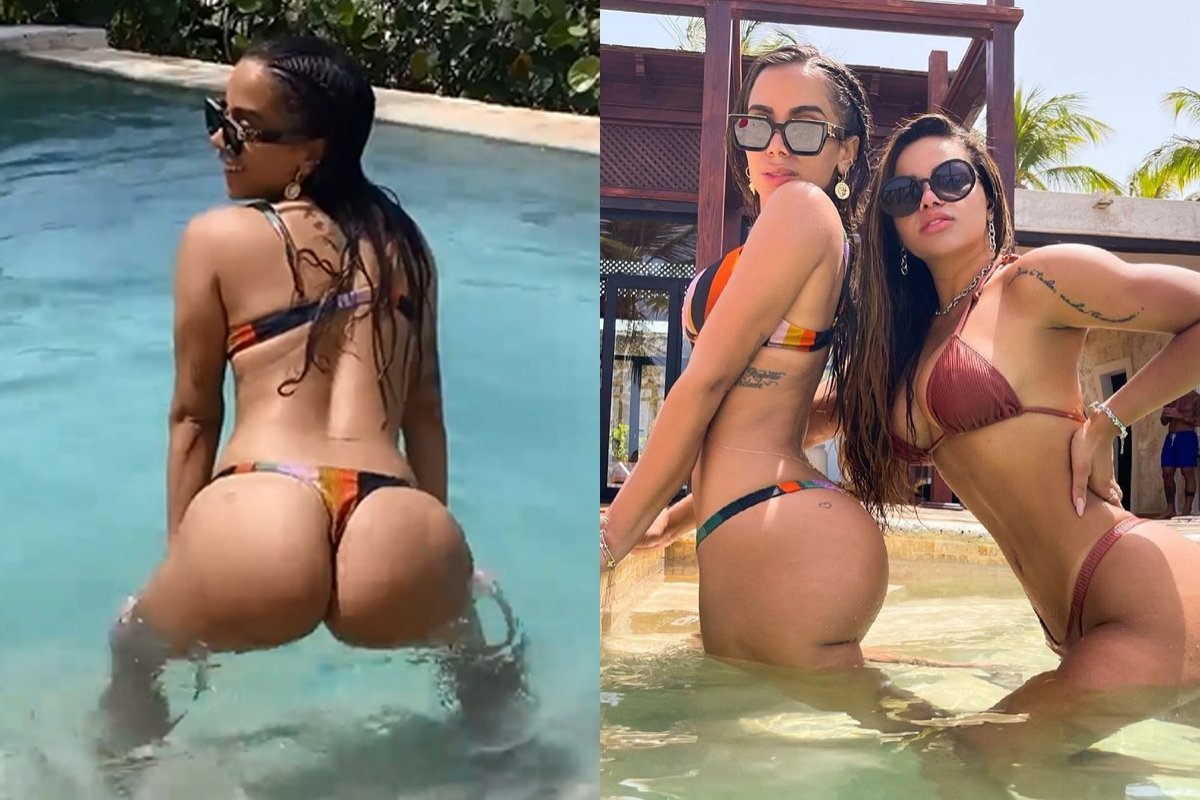 Anitta curti piscina em Punta Cana com cantora