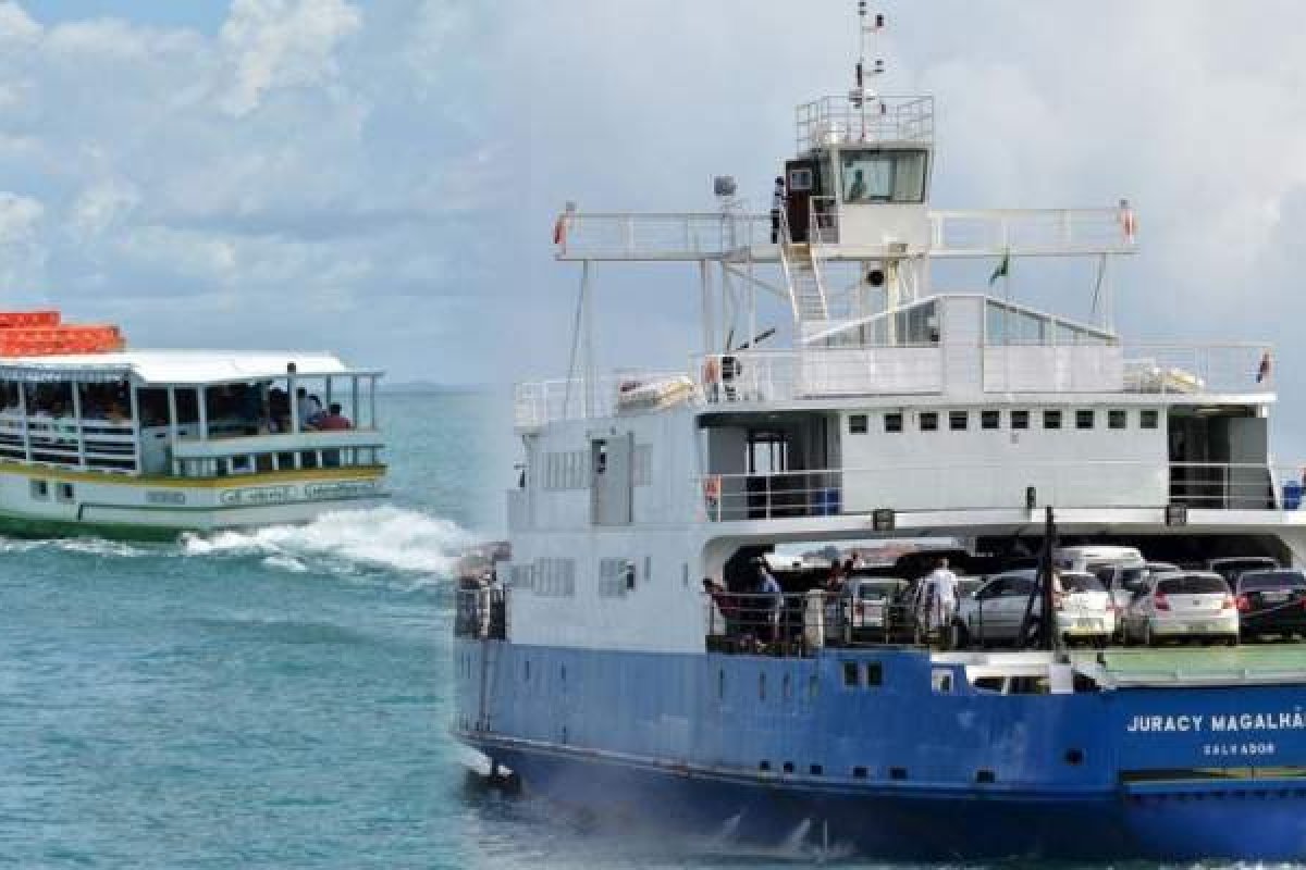 Ferry-boat tem fila imensa no Terminal São Joaquim nesta segunda-feira (21)