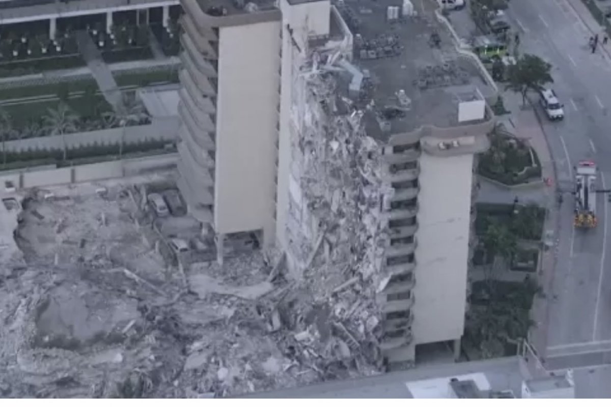 Prédio residencial desabafa em Miami e deixa um morto e pessoas feridas