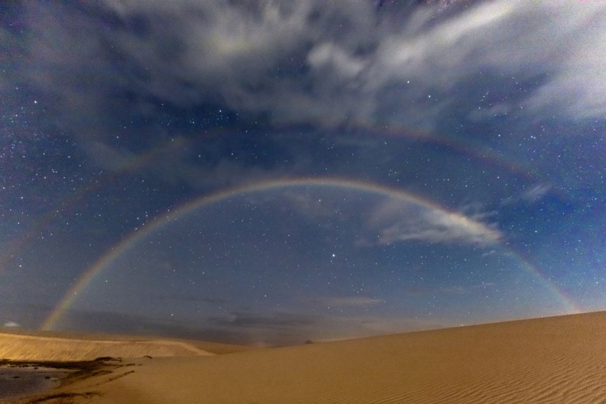 Fotógrafo baiano registra arco-íris de noite no Maranhão: 'Fenômeno raríssimo', diz especialista
