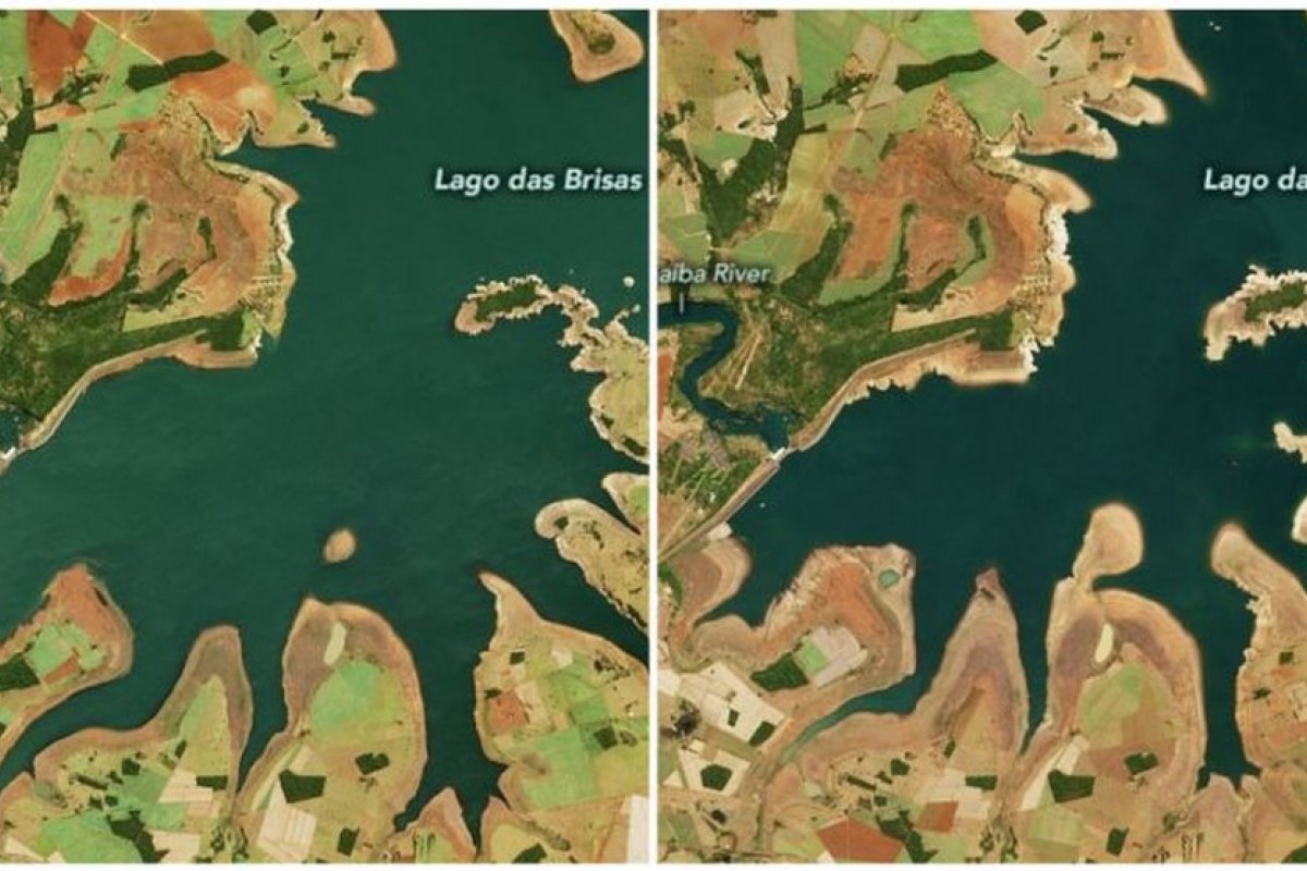 Nasa mostra imagens do antes e depois da maior seca no Brasil em quase um século