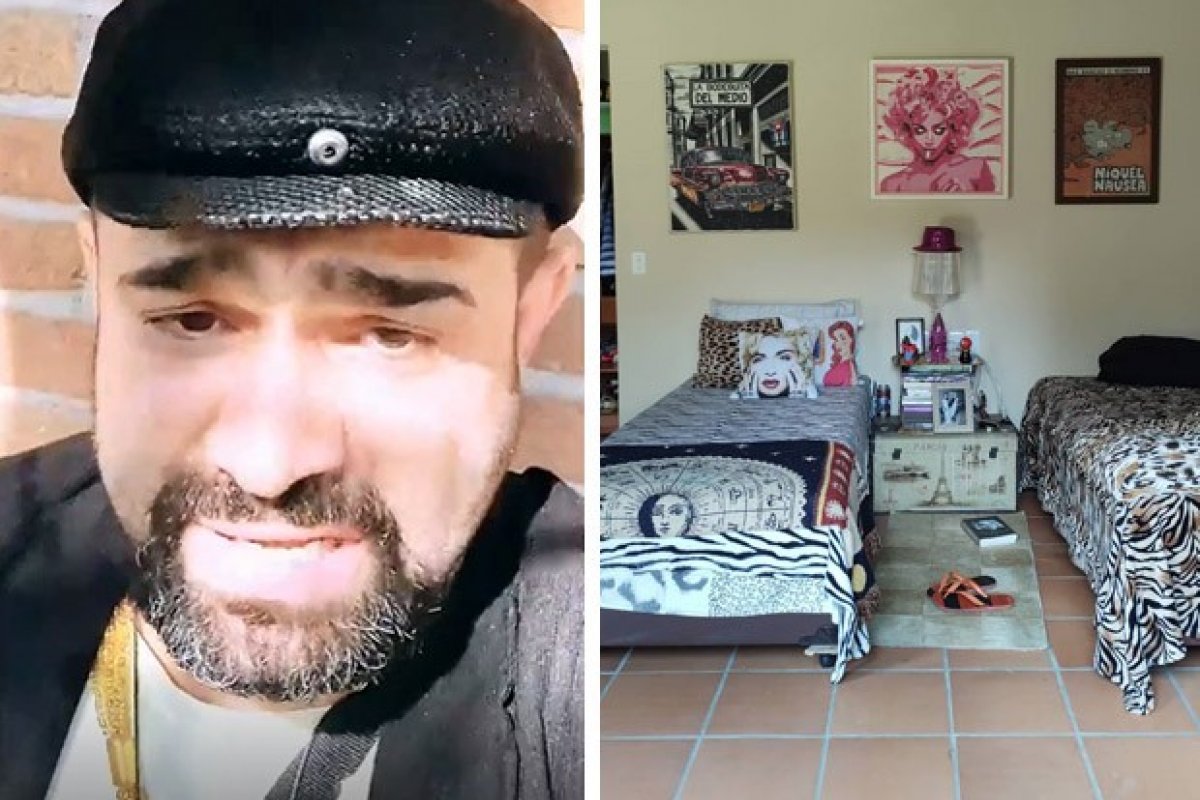 Famoso por ter participado do extinto Pânico na TV, Evandro Santo mostra seu quarto em clínica para tratar vício em drogas