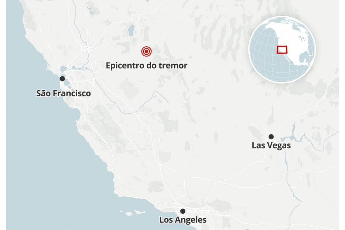 EUA: Terremoto atinge região da fronteira entre estados de Nevada e Califórnia