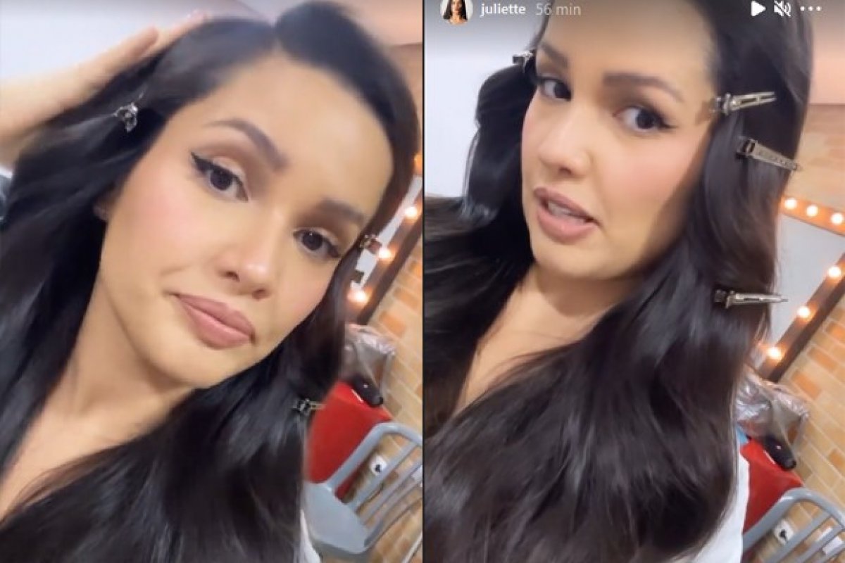 Juliette usa aplique de cabelo pela primeira vez para uma campanha de publicidade : "Cabeça pesando 20kg"