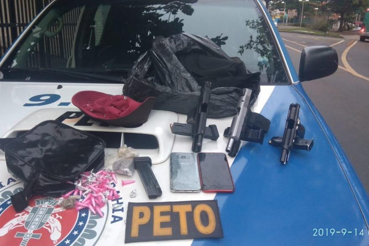 Coletes e pistolas foram encontrados em Águas Claras