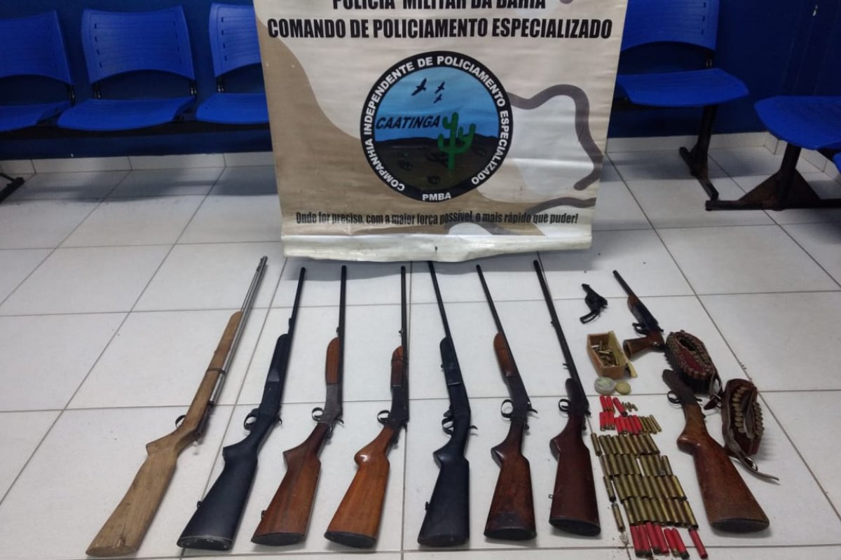 Oito armas de fogo foram apreendidas no município de Itiúba