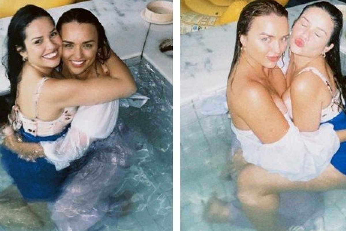 Veja fotos! Juliette recebe Rafa Kalimann na piscina da sua nova casa