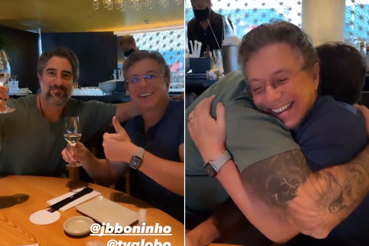 Novo ciclo! Marcos Mion comemora com Boninho após ser contratado pela TV Globo