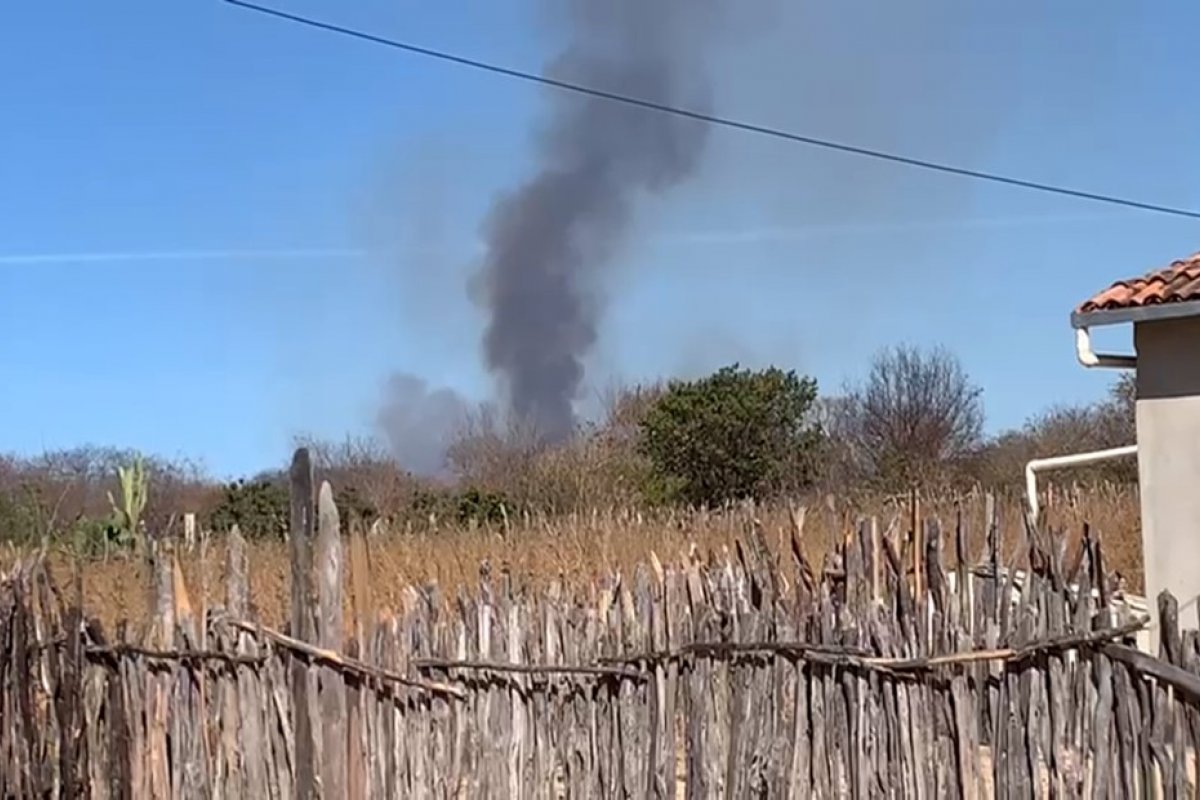 Incêndio atinge área de vegetação entre Pilão Arcado e Campo Alegre de Lourdes, no norte da Bahia