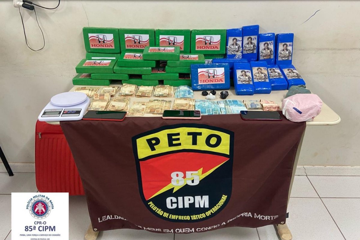 R$ 2 milhões em pasta base de cocaína são apreendidos com mototaxista