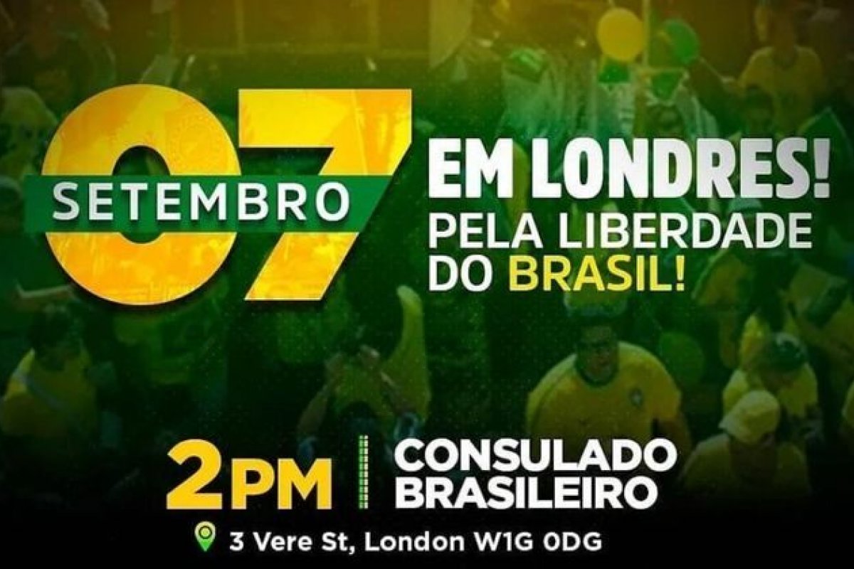 Apoiadores de Bolsonaro planejam ato para o 7 de setembro em Londres