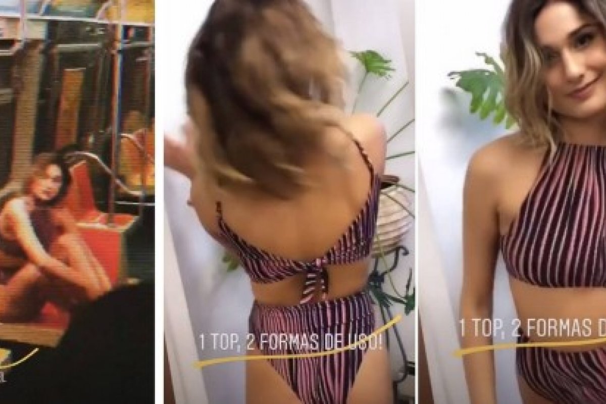 Sasha Meneghel surge de biquíni em metrô de Nova York