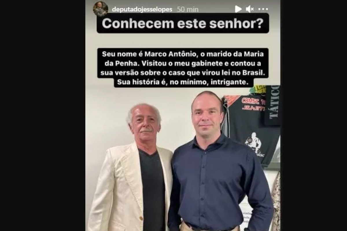 Deputado encontra agressor de Maria da Penha e diz que a história dele é "intrigante"
