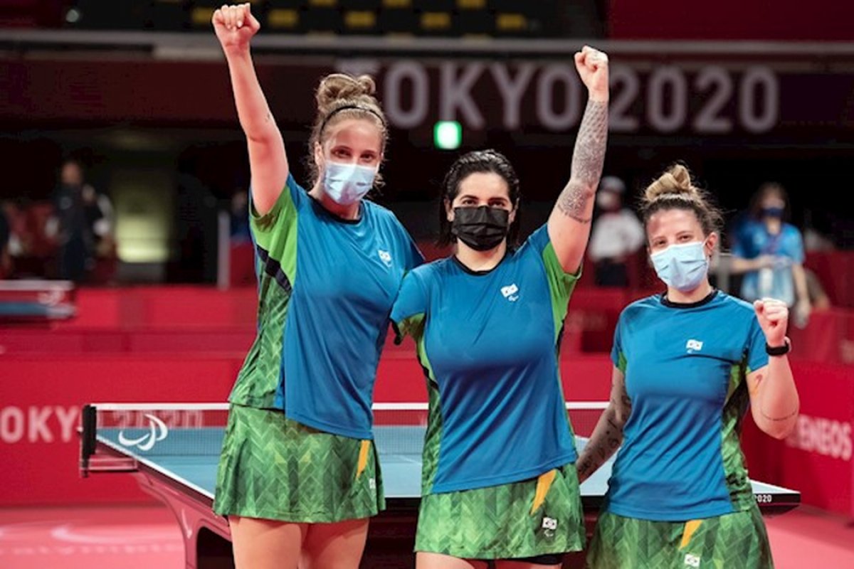 Brasileiras são bronze no tênis de mesa na Paralimpíada de Tóquio