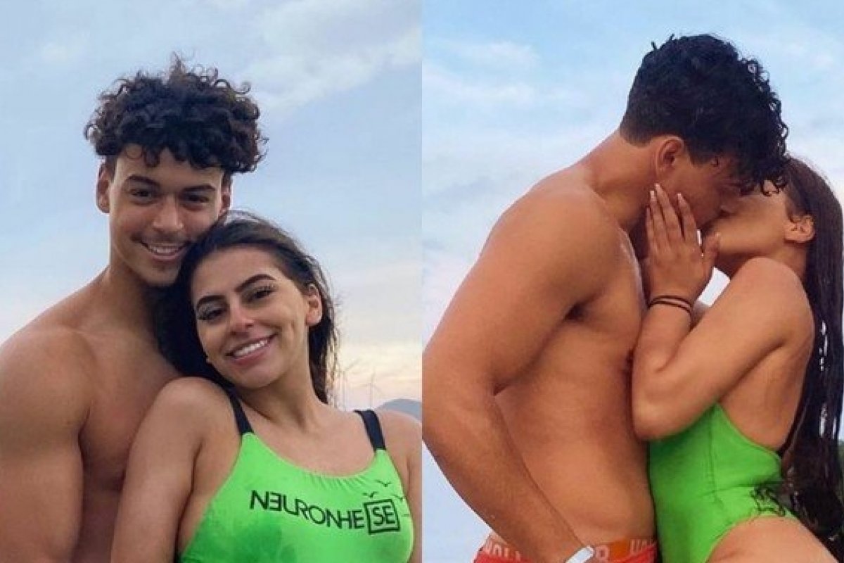 Filho gato de Carla Perez e Xanddy, curte praia com a namorada