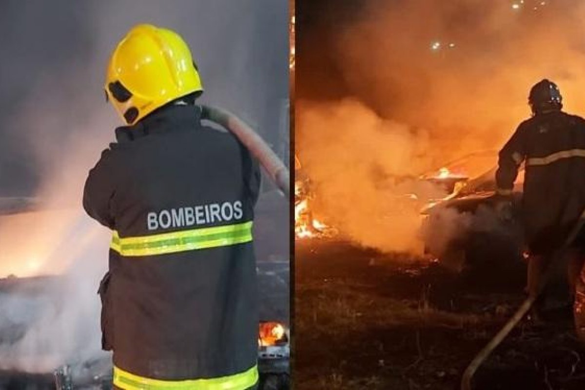 Incêndio destrói 25 carros que estavam apreendidos no pátio da Semob em Cuiabá