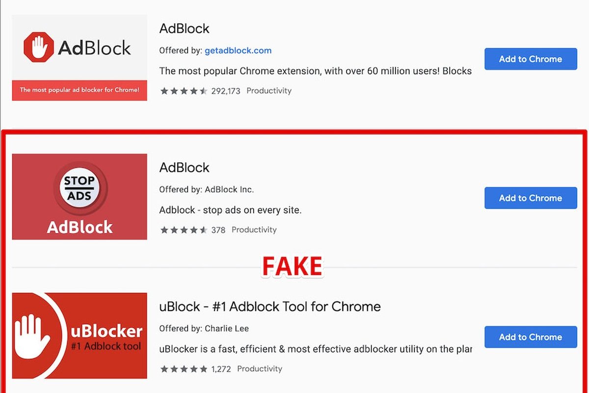 Google retira extensões falsas do 'AdBlock' do menu de extensões do Google Chrome