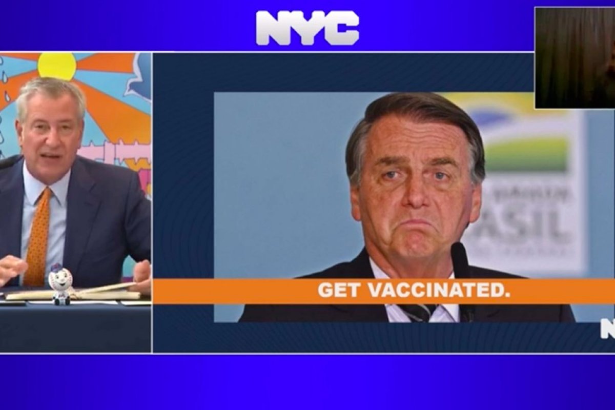 Vídeo: "Se não quer se vacinar, nem precisa vir", diz prefeito de Nova York a Bolsonaro