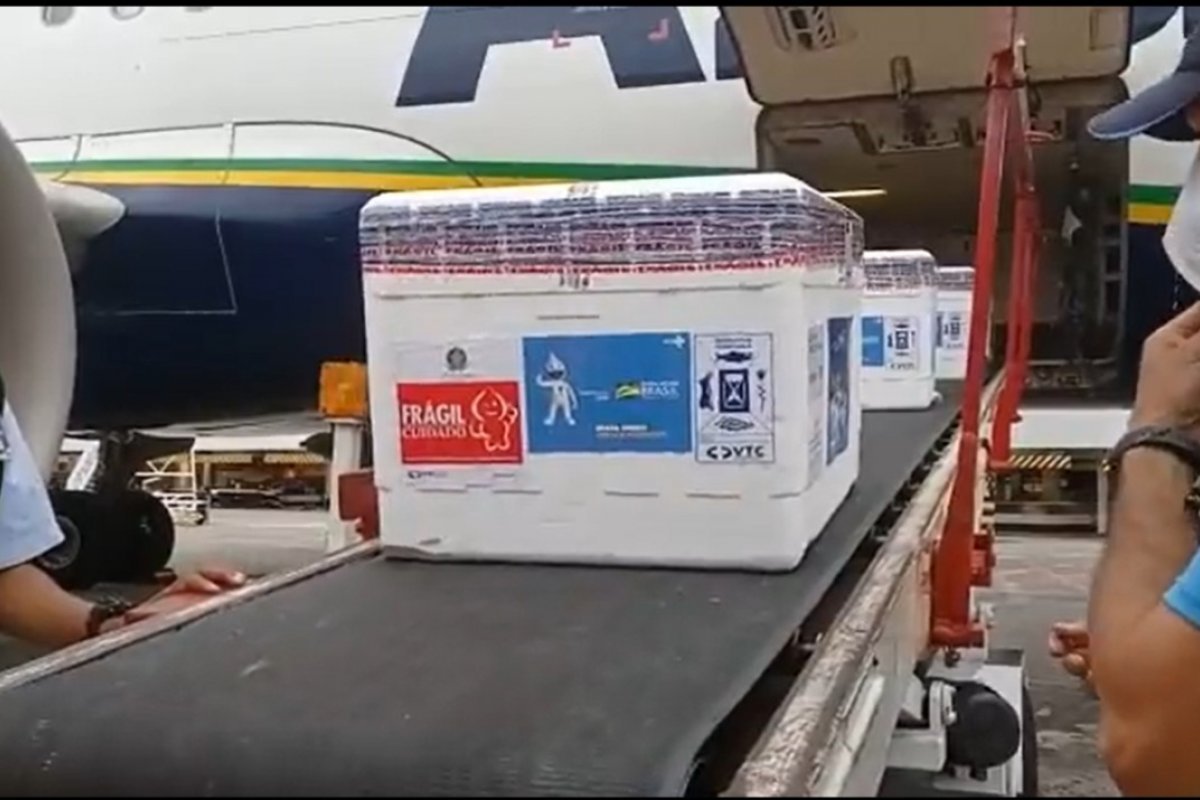 Enviado pelo Governo Federal, lote com 300 mil doses Pfizer chega à Bahia 