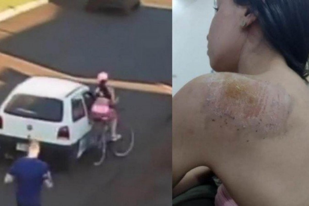 Vídeo: Mulher cai de bicicleta após ser assediada por homem em um carro