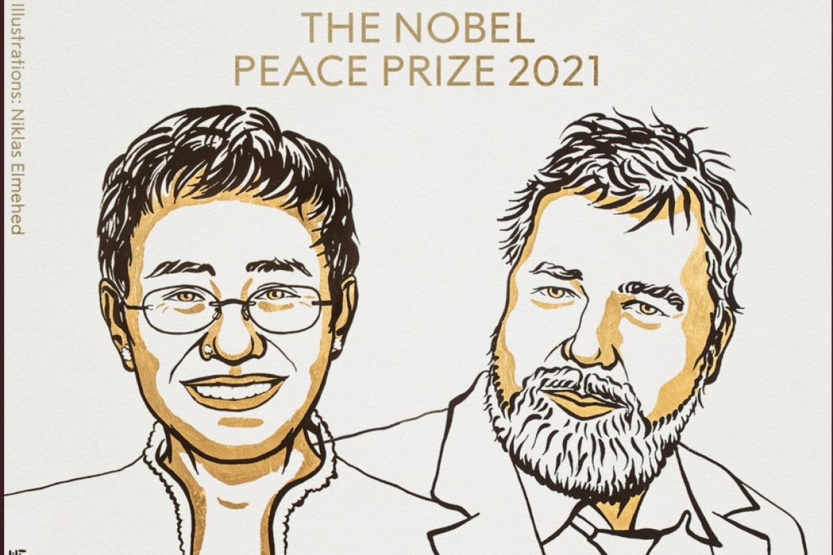 Jornalistas Maria Ressa e Dmitry Muratov ganham o Nobel da Paz 2021