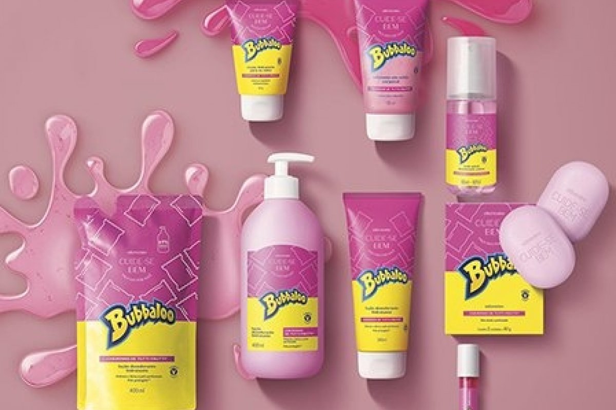 A icônica goma de mascar Bubbaloo inspira linha de beleza