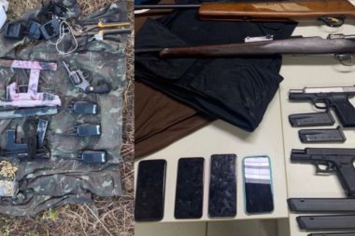 Feira de Santana: polícia apreende submetralhadoras e desfaz acampamento