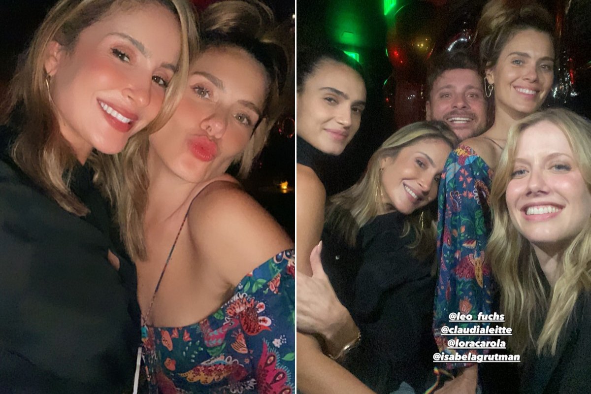 Claudia Leitte e Carolina Dieckmann curtem noitada em bar de Miami