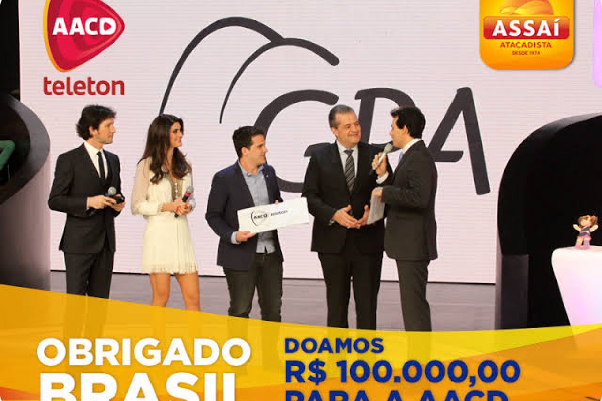 Corrente do bem! Pelo 9º ano, o Assaí Atacadista será uma das empresas apoiadoras da AACD no Teleton